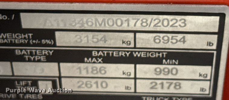 image for item ND9859 2023 Linde E18S forklift