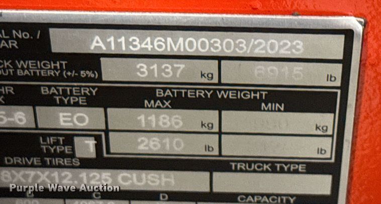 image for item ND9860 2023 Linde E18S forklift