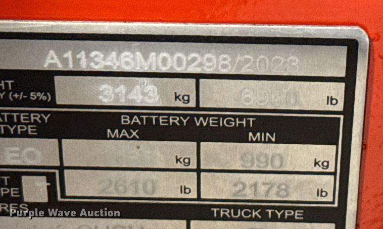 image for item ND9865 2023 Linde E18S forklift