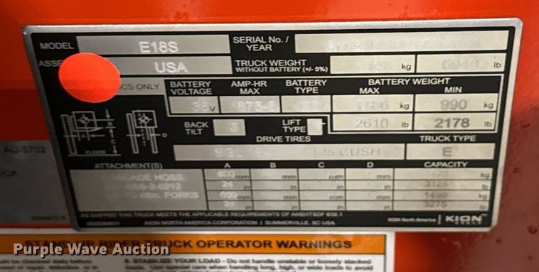image for item ND9866 2023 Linde E18S forklift