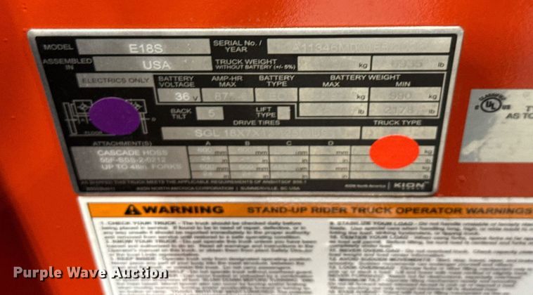 image for item ND9869 2023 Linde E18S forklift