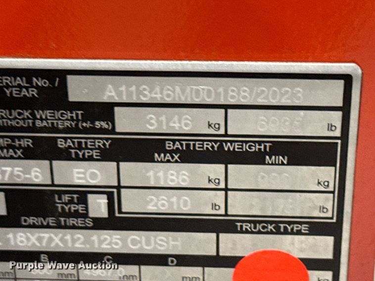 image for item ND9869 2023 Linde E18S forklift