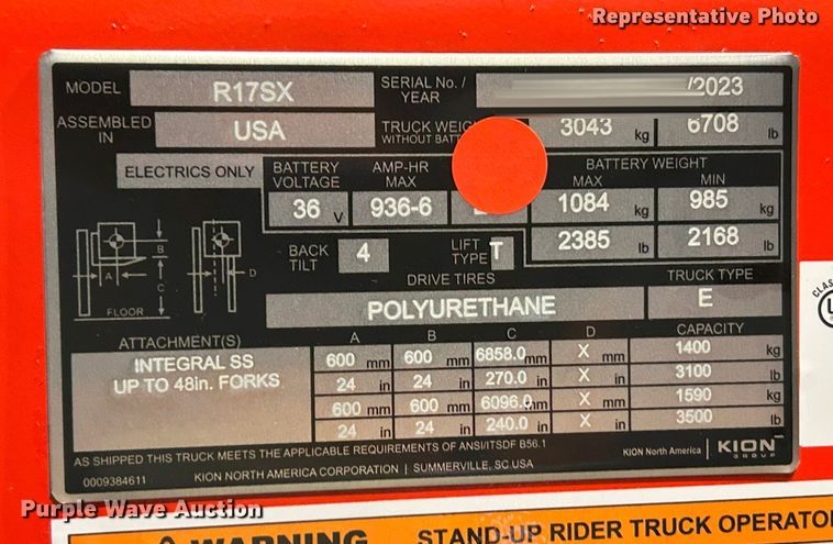 image for item ND9903 2023 Linde R17SX reach truck