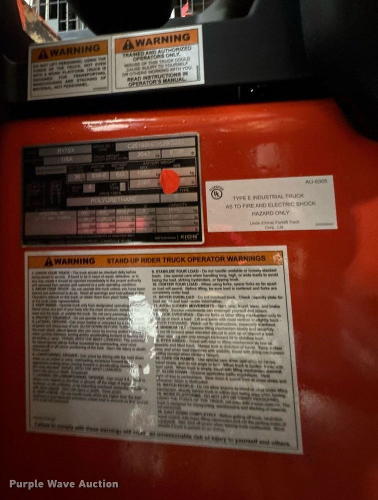 image for item ND9908 2023 Linde R17SX reach truck