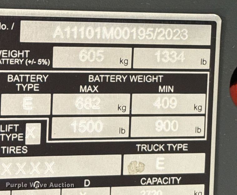 image for item ND9910 2023 Linde EWR30 pallet jack