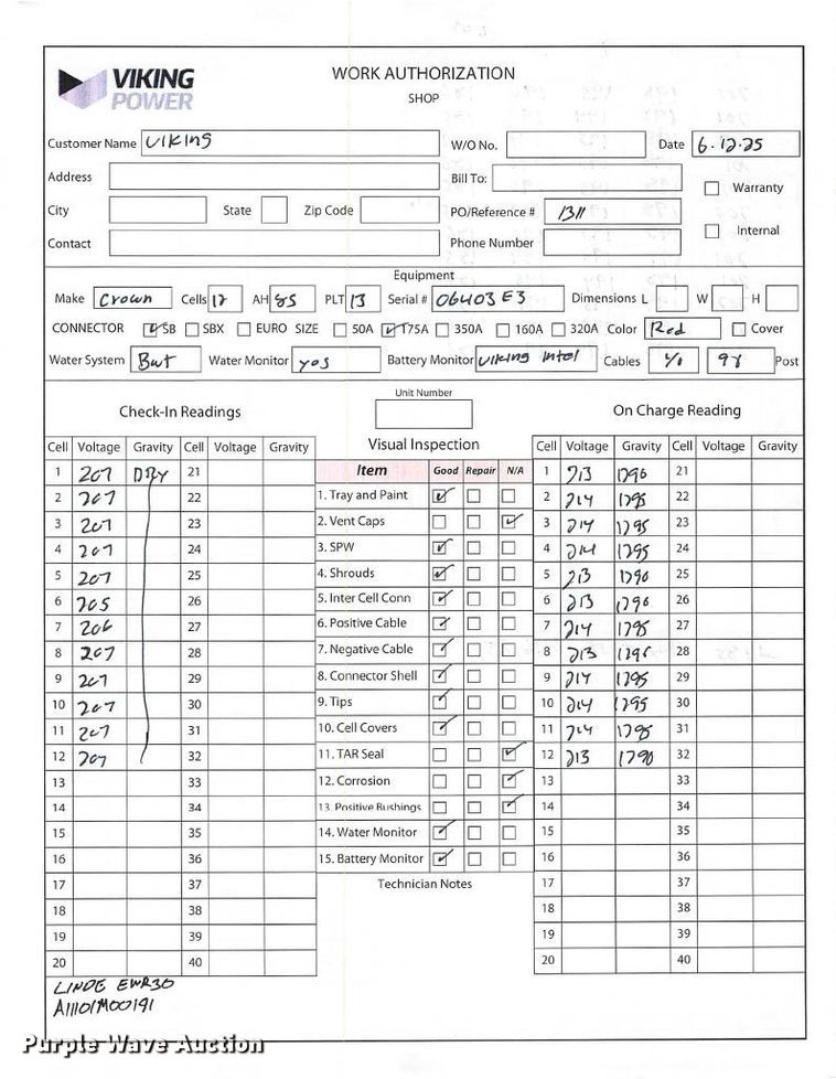 image for item ND9911 2023 Linde EWR30 pallet jack