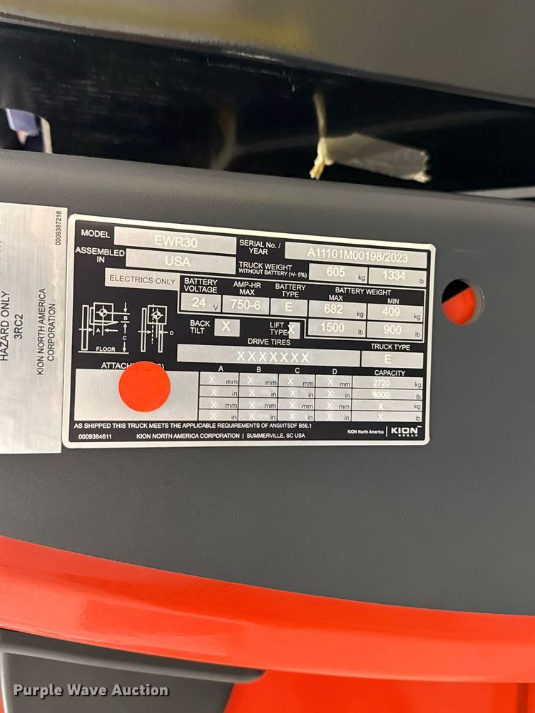 image for item ND9917 2023 Linde EWR30 pallet jack