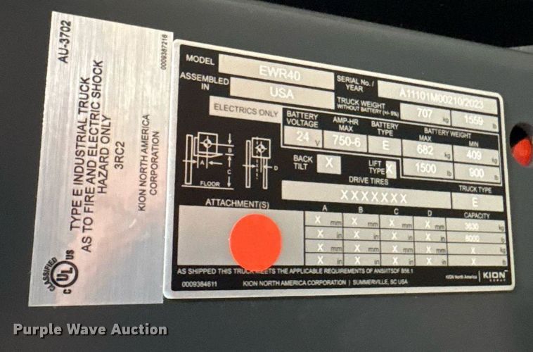 image for item ND9928 2023 Linde EWR40 pallet jack