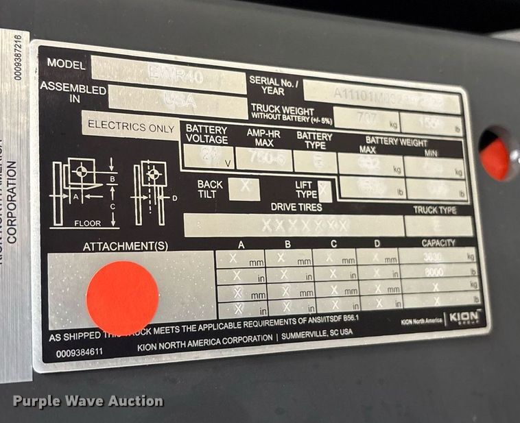 image for item ND9934 2023 Linde EWR40 pallet jack