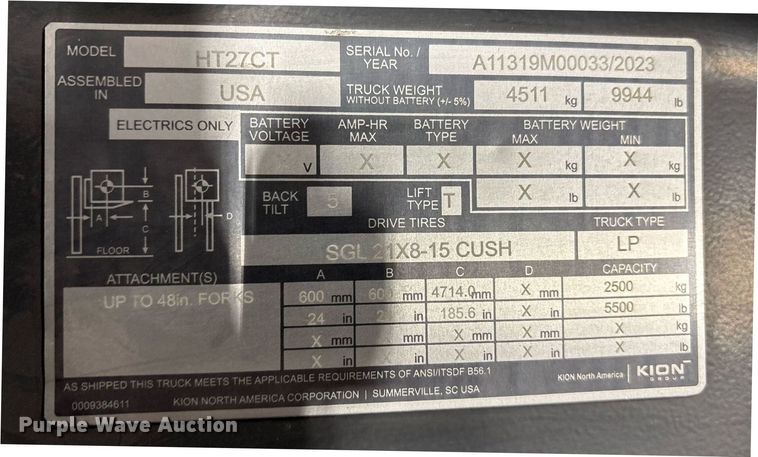 image for item ND9939 2023 Linde HT27CT forklift