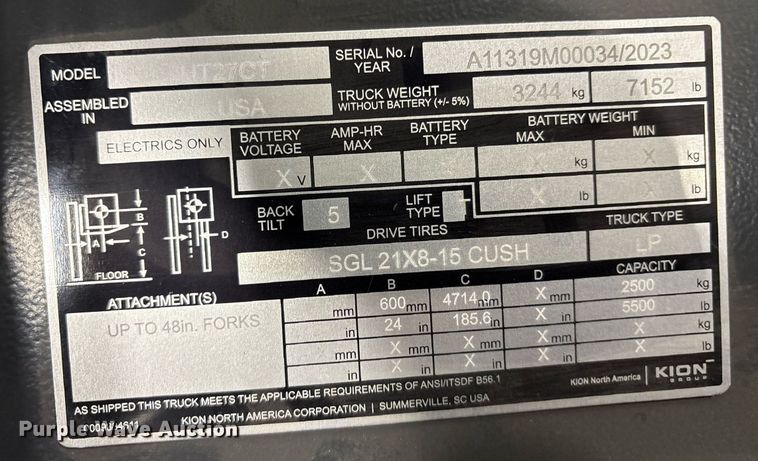image for item ND9940 2023 Linde HT27CT forklift