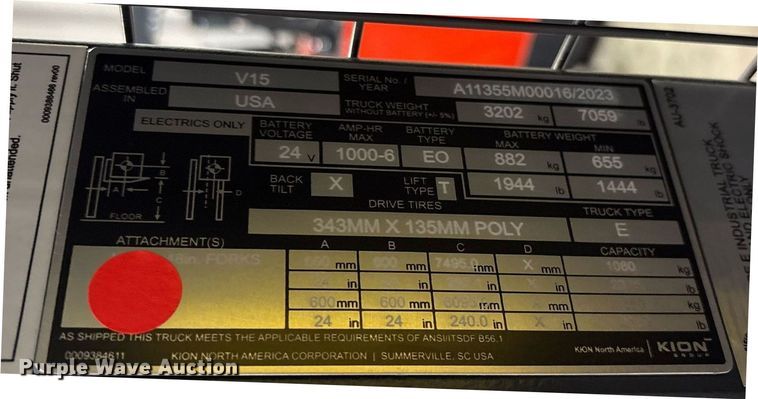 image for item ND9962 2023 Linde V15 order picker