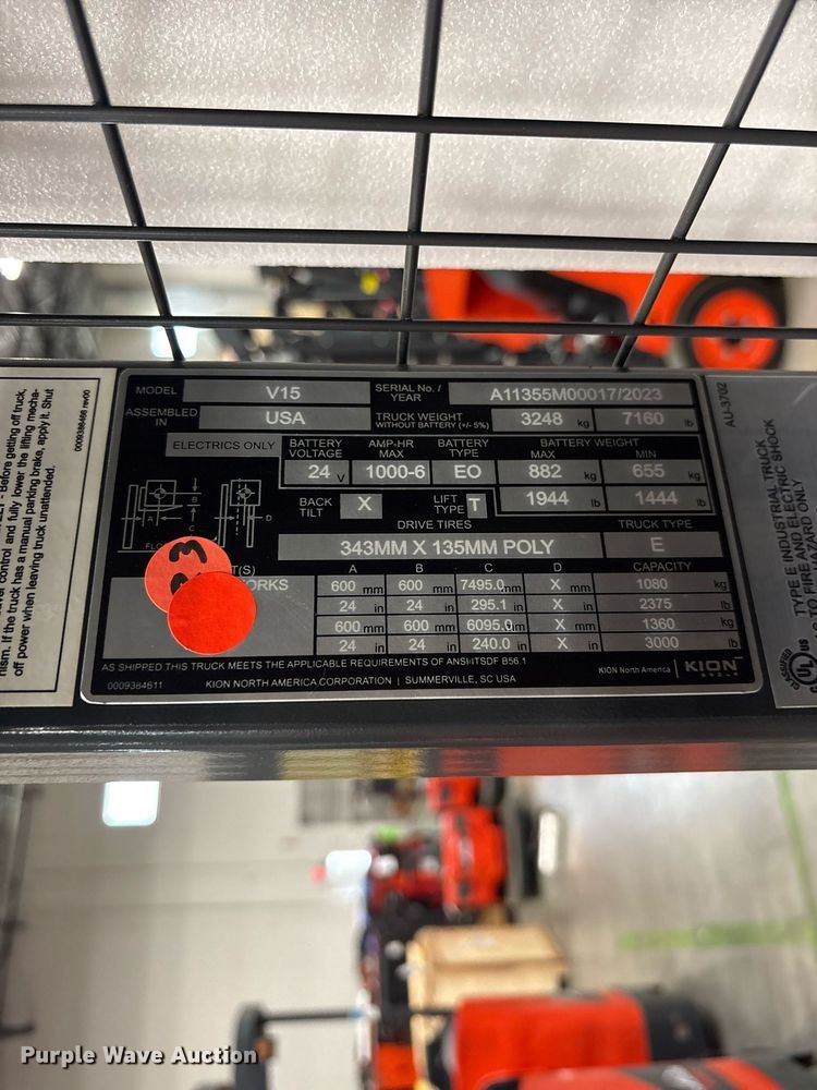 image for item ND9963 2023 Linde V15 order picker