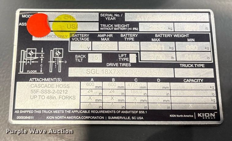 image for item ND9969 2023 Linde E18 forklift