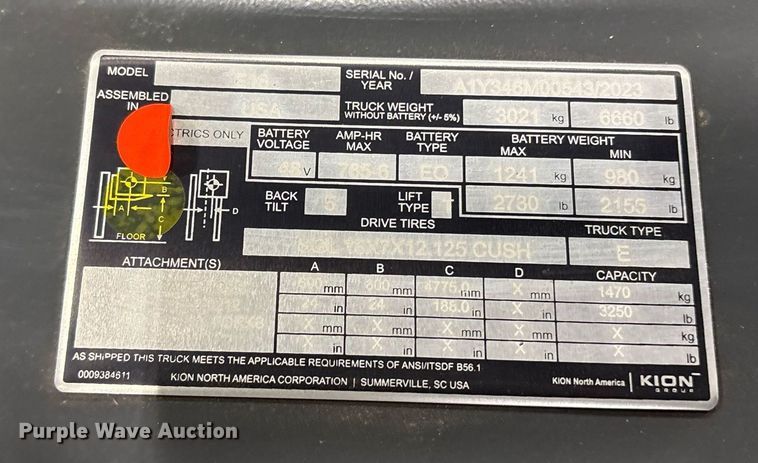 image for item ND9980 2023 Linde E18 forklift