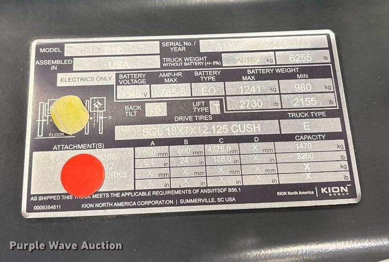 image for item ND9986 2023 Linde E18 forklift