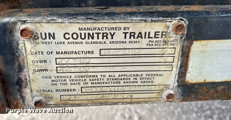 image for item DH9985 2014 Sun Country Car carrier car carrier