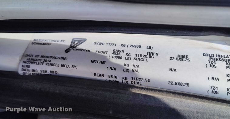 image for item DP4982 2014 Hino 268 box truck