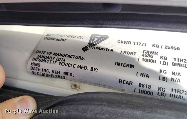 image for item DP4982 2014 Hino 268 box truck
