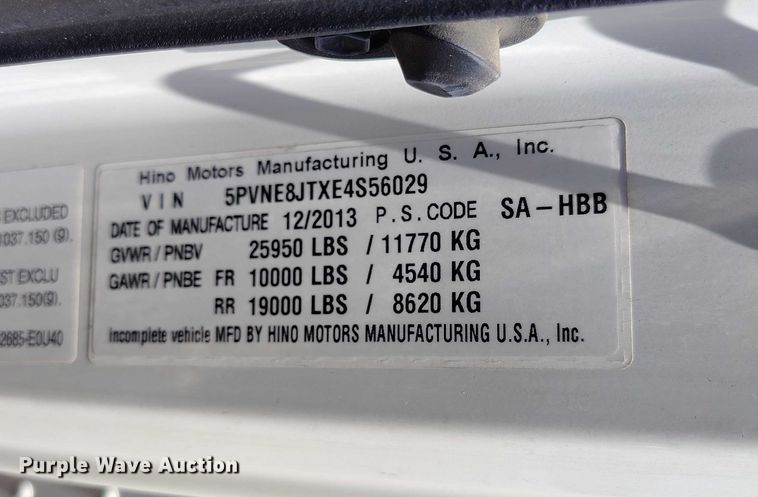 image for item DP4982 2014 Hino 268 box truck