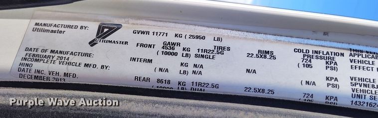 image for item DP4983 2014 Hino 268 box truck