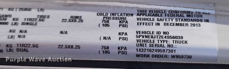 image for item DP4984 2014 Hino 268 box truck