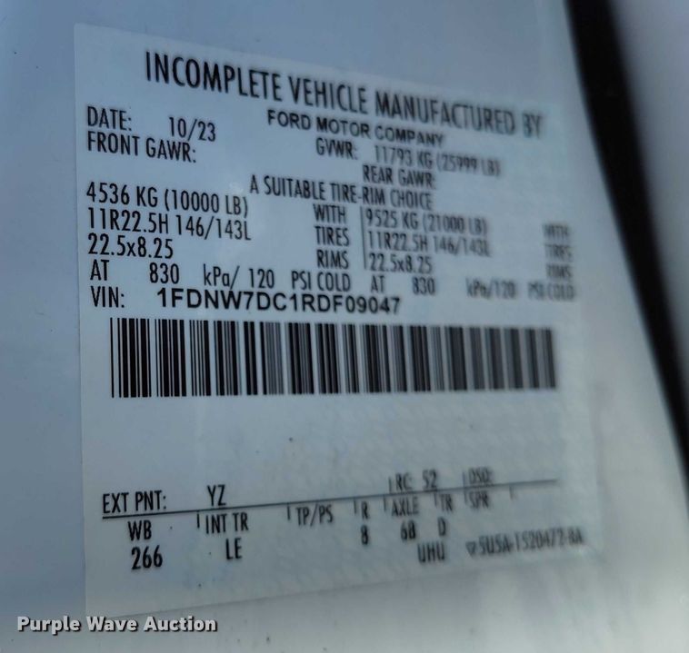 image for item DP4987 2024 Ford F750 Super Duty truck cab and chassis