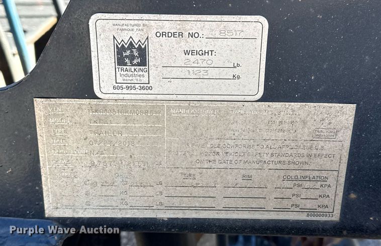 image for item DS3635 2017 Trail King TK110HDG lowboy equipment trailer