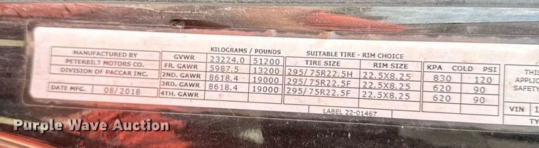 image for item DS4332 2019 Peterbilt 579 semi truck