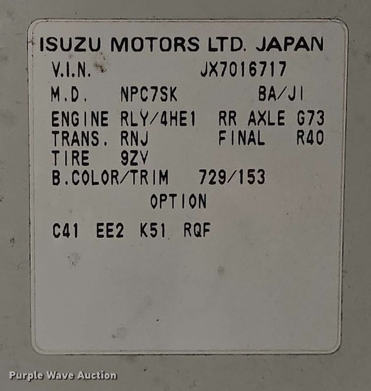 image for item DT4858 1999 Isuzu NPR box truck