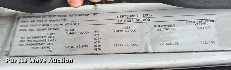 image for item DV2660 2006 Volvo VNM semi truck