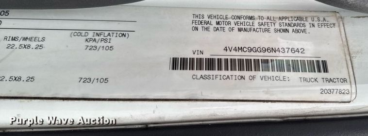 image for item DV2660 2006 Volvo VNM semi truck