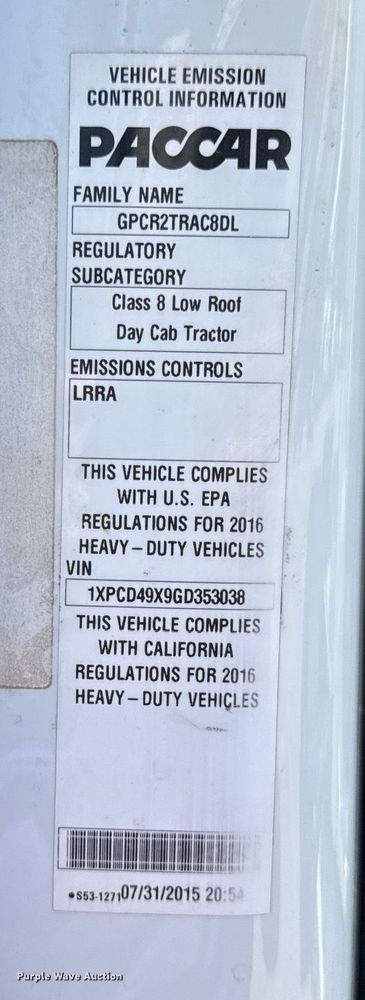 image for item DV4060 2016 Peterbilt 567 semi truck