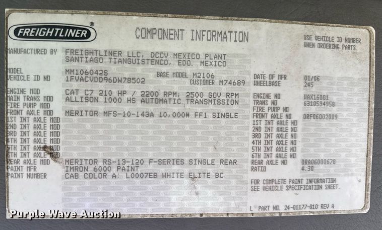 image for item DV4061 2006 Freightliner Business Class M2 box truck