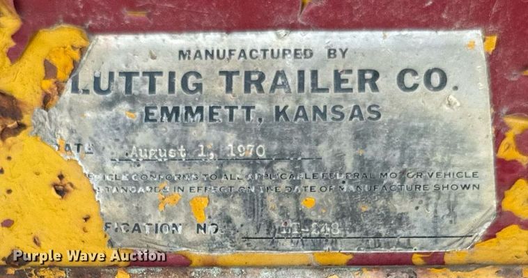image for item DV4135 1970 Luttig drop deck equipment trailer