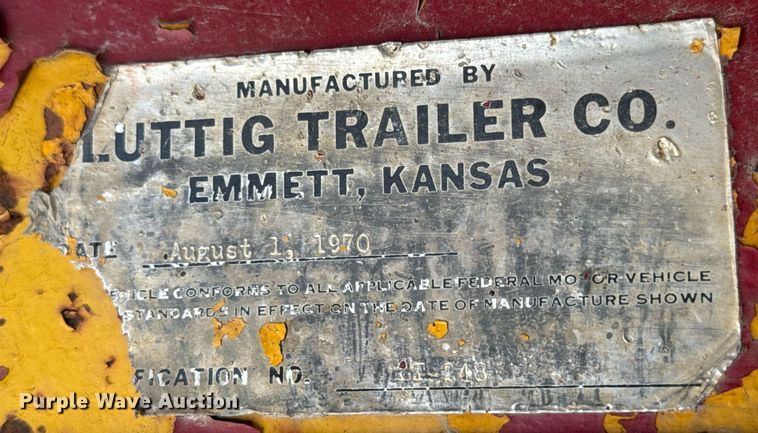 image for item DV4135 1970 Luttig drop deck equipment trailer