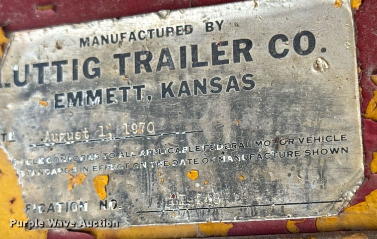 image for item DV4135 1970 Luttig drop deck equipment trailer