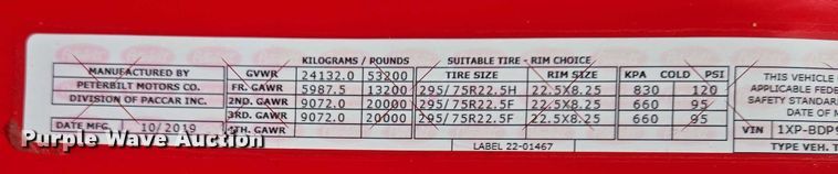 image for item DW7022 2020 Peterbilt 579 semi truck