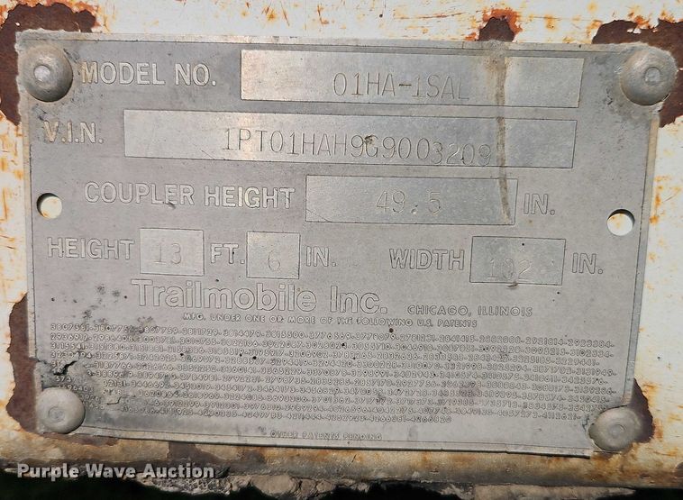 image for item EB8105 1986 Trailmobile 01HA-1SAL dry van trailer