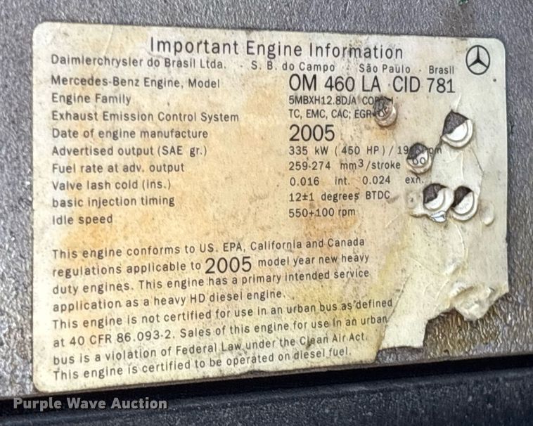 image for item EC3578 2006 Freightliner CL112 semi truck