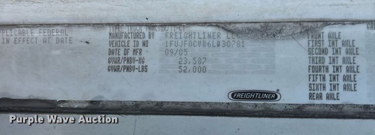 image for item EC3578 2006 Freightliner CL112 semi truck