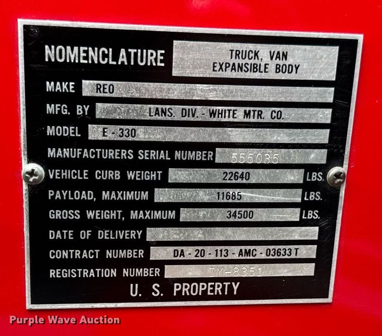 image for item EC7969 1964 REO E330 rollback truck