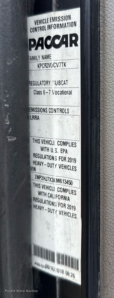 image for item ED5667 2019 Peterbilt 337 truck cab and chassis