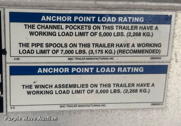 image for item EG6559 2015 Mac  flatbed trailer