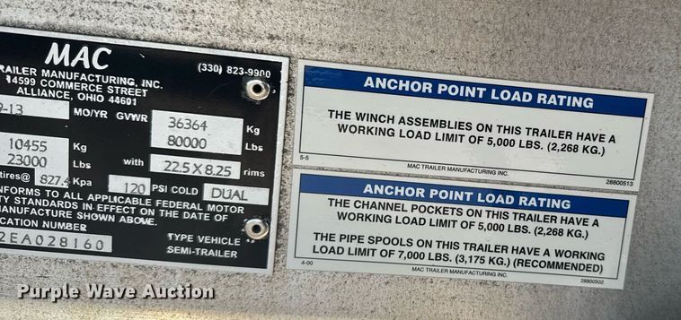 image for item EG6585 2014 Mac flatbed trailer