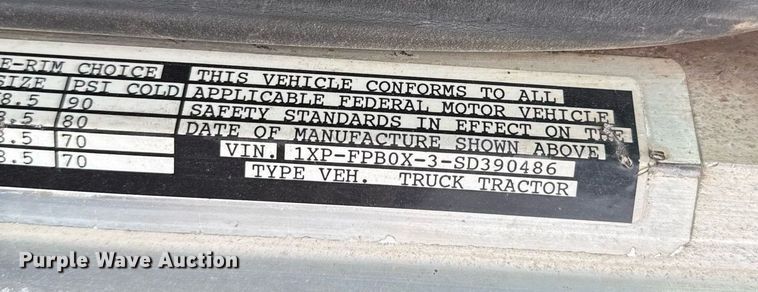 image for item EJ8765 1995 Peterbilt 378 semi truck