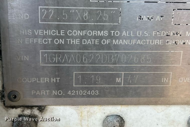 image for item EK8105 2013 Great Dane CTL-1114-11053 refrigerated van trailer