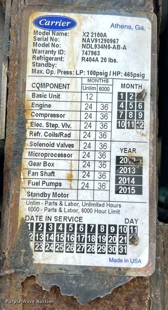 image for item EK8118 2011 Wabash refrigerated van trailer