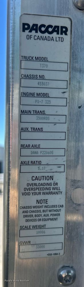 image for item EK8146 2015 Kenworth T370 truck cab and chassis