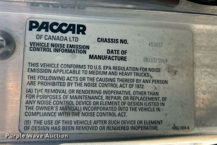 image for item EK8146 2015 Kenworth T370 truck cab and chassis